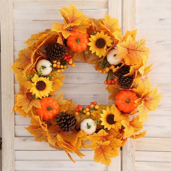 

autumn wreath window door decoration fall wreath pendant artificial christmas fall diy decor1