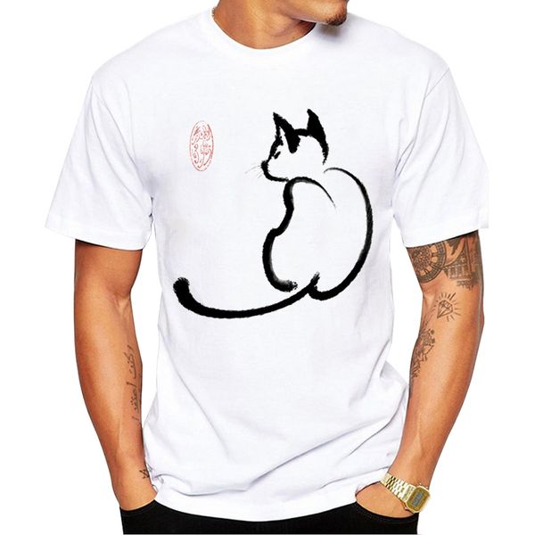 

teehub hipster cat men t-shirt funny ink cat printed tshirts short sleeve tee fashion sport hooded sweatshirt hoodie