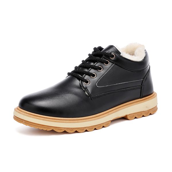 

men winter snow boots warm boots plush ankle boot snow work shoes casual men's snow boots 201026, Black