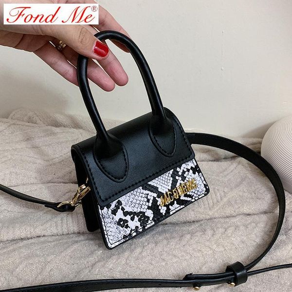 

all-matching snake pattern shoulder crossbody small square bag