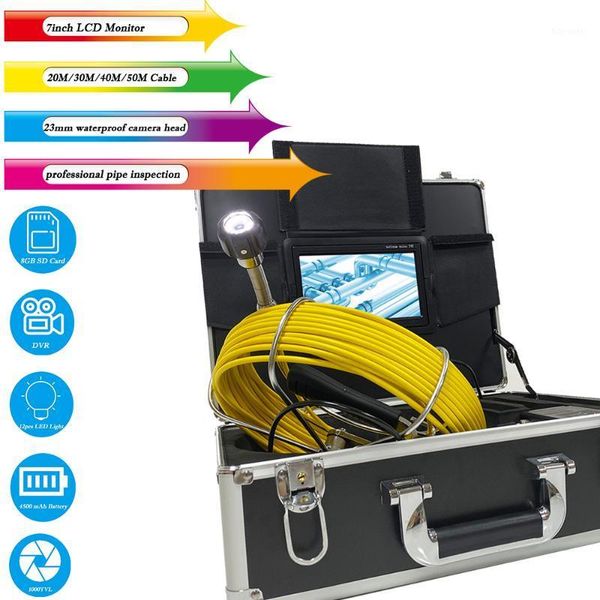 

pipe inspection endoscope 7 inch monitor drain sewer cleaner industrial snake camera with dvr 23mm camera head1