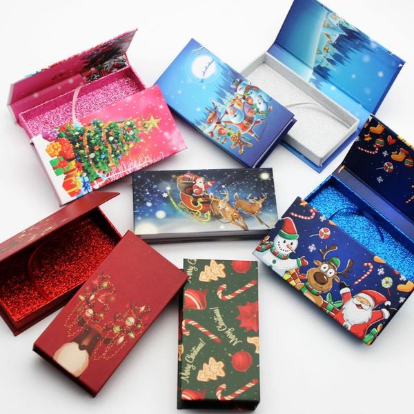 

2021 newcome christmas packaging empty 10/20/30 pieces magnetic 25mm beauty fake lashes cases bulk ing