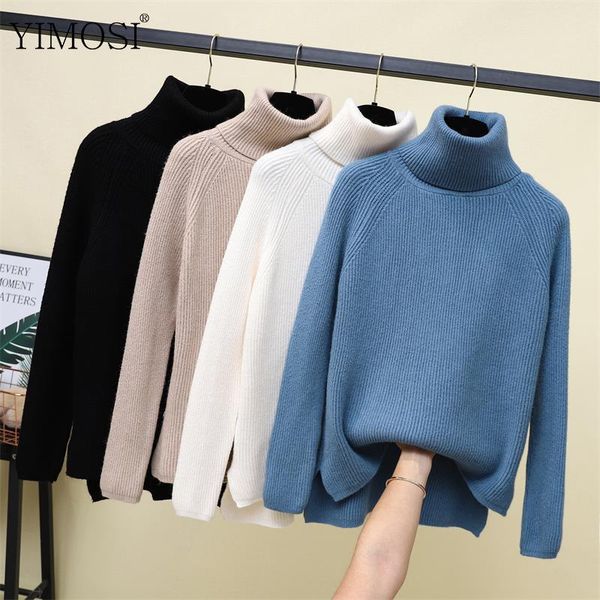 

autumn winter women turtleneck sweater 2020 casual warm knitted pullover female long sleeve loose jumper, White;black