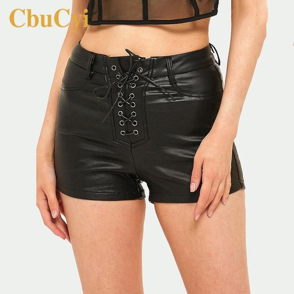 

suumer women pu leather shorts high-waisted stretch club black faux leather shorts women plus size drawstring skinny1, White;black