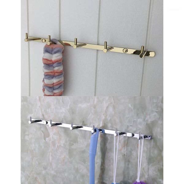 

hooks & rails wall mount solid brass towel robe hook bathroom coat rack rail gold chrome1