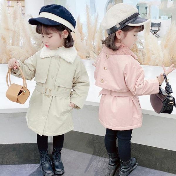 

coat dfxd kids winter cotton padded trench england style long single breasted thick warm jackets fashion children outwear 2-7yrs, Blue;gray