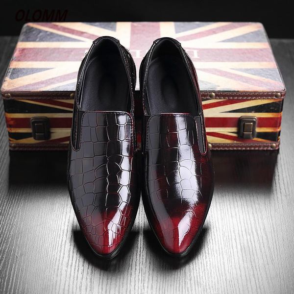 

pointed toe formal shoes men pu leather oxfords 2020 spring men italy dress shoes business wedding for male large sizes, Black