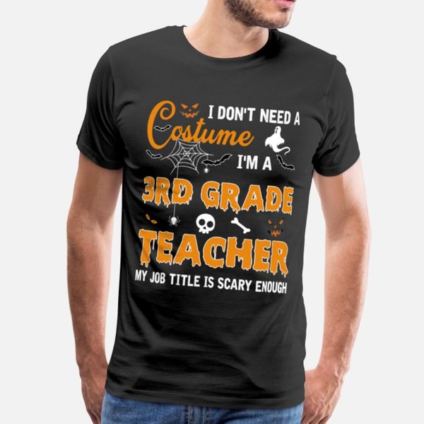 

don't need costume i'm 3rd grade teacher halloween designers graphic t shirt fun digital printing trendy tracksuit hoodie sweatshi
