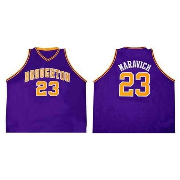 

custom 604 youth women vintage #23 pete maravich broughton school basketball jersey size s-4xl or custom any name or number jersey, Black