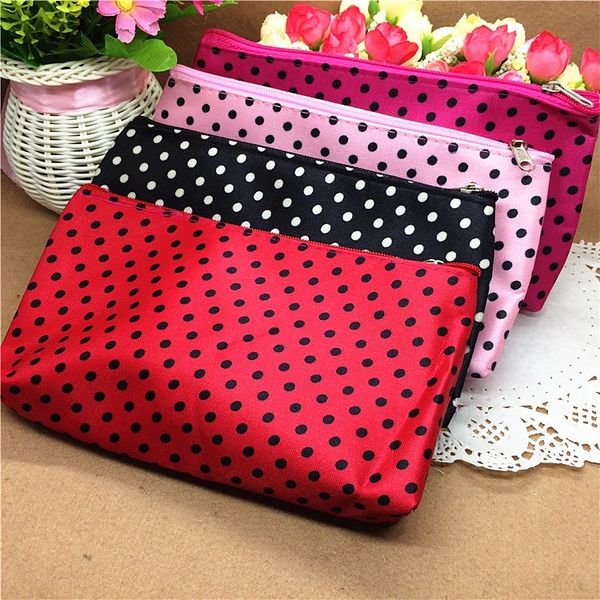 

zlers new long storage storage cosmetic fqjwj korean style makeup korean large dot waterproof makeup bag capacity bag cosmetic