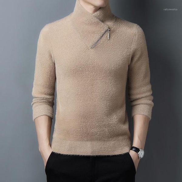 

men's sweaters young men sweater fashion winter pure color cultivate one's morality v-neck thick warm render unlined upper garment, White;black