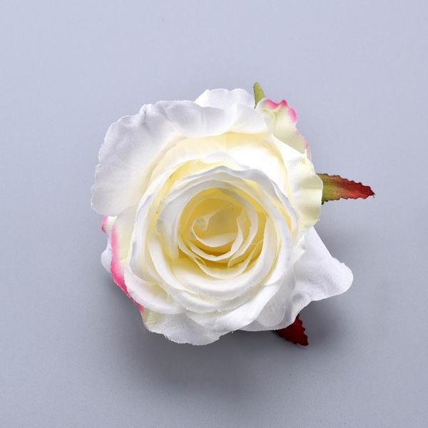 

10pcs silk blooming pink white roses artificial flower head for wedding decoration diy wreath gift scrapbooking big craf jllrcw
