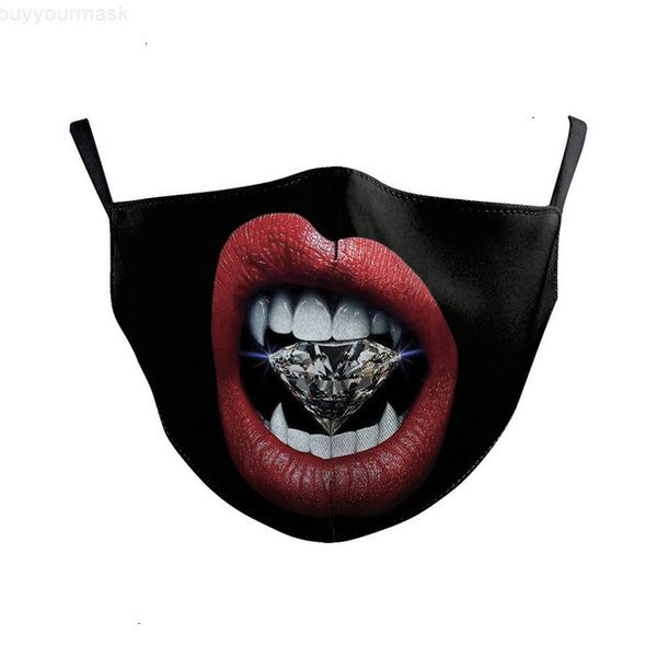 

unisexmasks printing mouth 2021 face reusable 3d mouth mask funny dustproof mask ultraviolet-proof washable running face