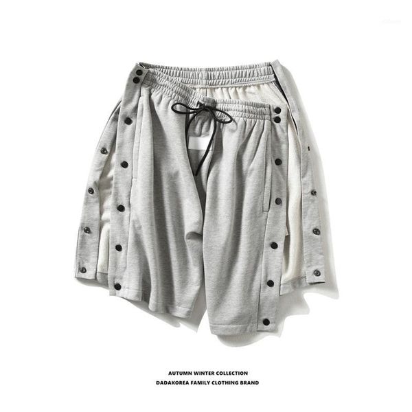 

side-breasted loose straight straight training basketball pants sports casual five-point men's shorts1, White;black