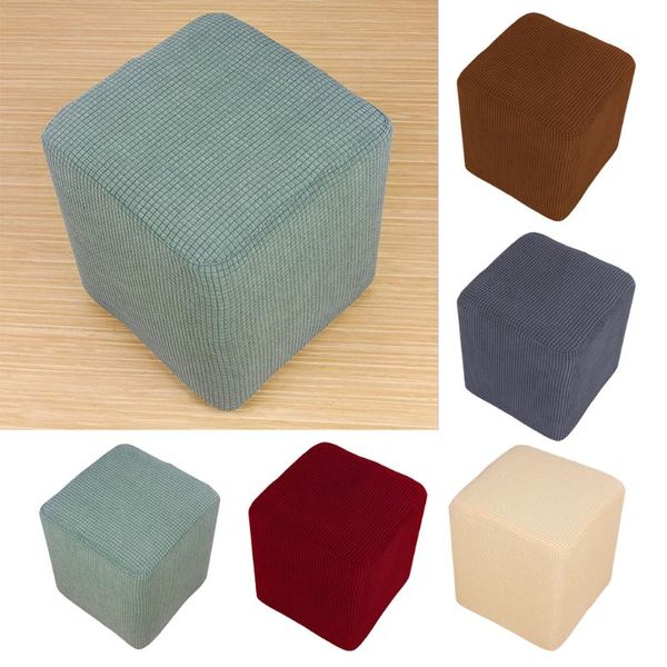 

durable stretch home polyester stretch fabric ottoman slipcover foot stool cover