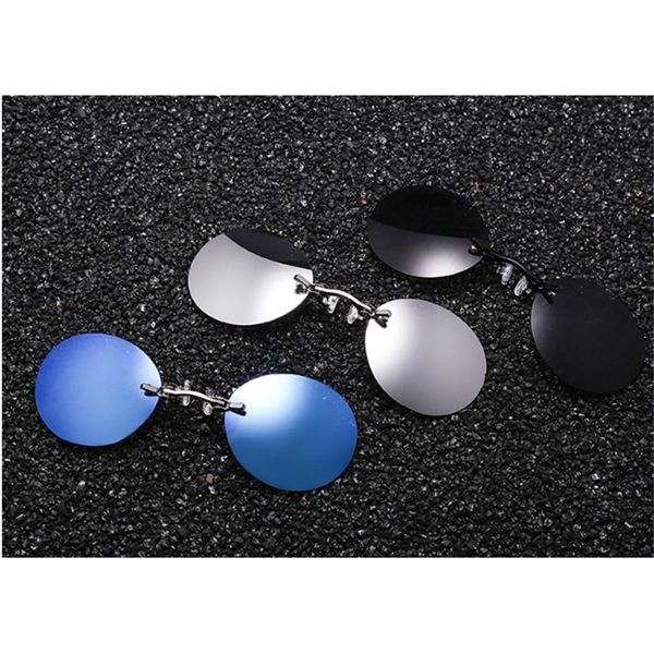 

belight optical matrix morpheus round rimless sunglasses men classic clamp nose sun glasses mens mini frameless brand design, White;black