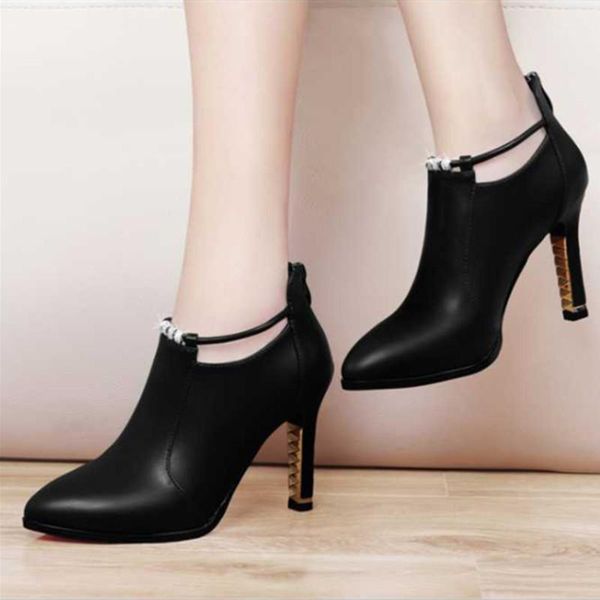 

cresfimix botas femininas women cute black pu leather high heel boots for autumn & winter lady red comfort ankle boots c60291