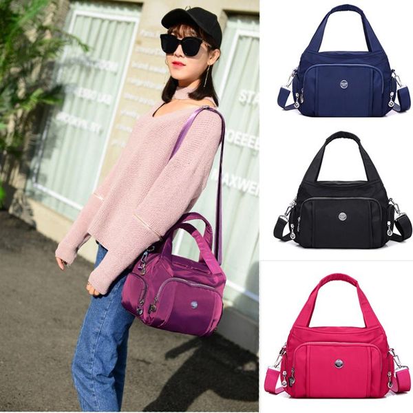 

fashion casual solid womens bag single-shoulder crossbody handbag waterproof nylon canvas large-capacity versatile bag sale