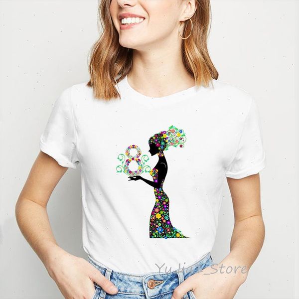 

march 8 international womens day t shirt woman art gift tee shirt femme summer kawaii tshirt female white t shirt camisetas
