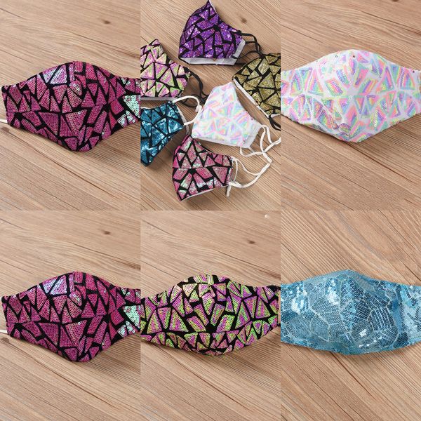 

u27mbu sequined masks bling nightclub club anti-dust pm2.5 outdoor adjustable mouth reuse face mask 4 n