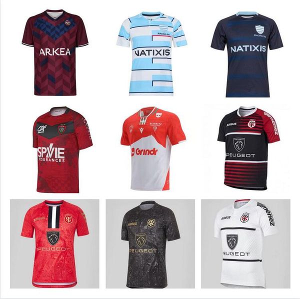 

2021 2022 biarritz toulouse racing 92 rugby jersey 21 22 stade toulousain rctoulon union bordeaux begles home away perpignan domicile exteri, Black;gray
