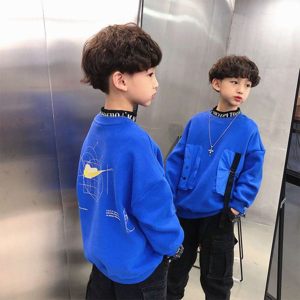 

sweater and winter new foreign sle korean children's wear boy's autumn long sve base coat, Black