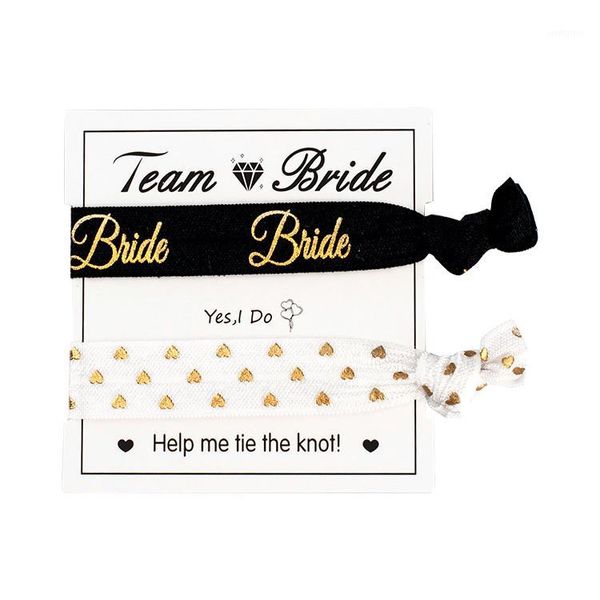 

party favor bridesmaid hair tie for bride to be bachelorette hen party- bridal shower wristband team bracelet gifts1