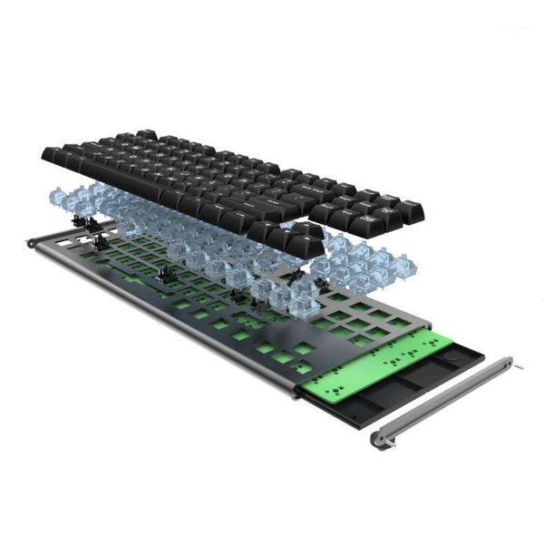 

keyboards ranger rgb pcb board 87 keys full aluminum alloy keyboard shell diy swap type-c programmable mechanical parts1