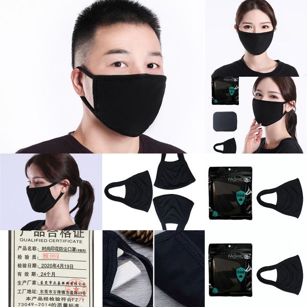 

factoryuet8washable cotton black classic masks fashion face reusable dustproof cloth mask for man woman protective produ