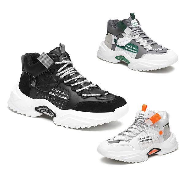 

non-brand platformÂ men plus cashmere shoes black white orange green gray fashion outdoor students sport sneakers size 39-44