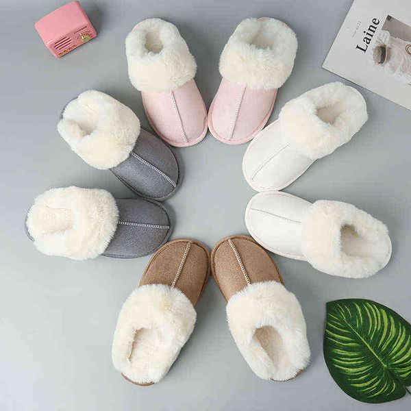 2021 nuove pantofole di cotone da donna scarpe da casa per la casa sandali in pelliccia sintetica sandali da uomo impermeabili sandali invernali antiscivolo disponibili W220218