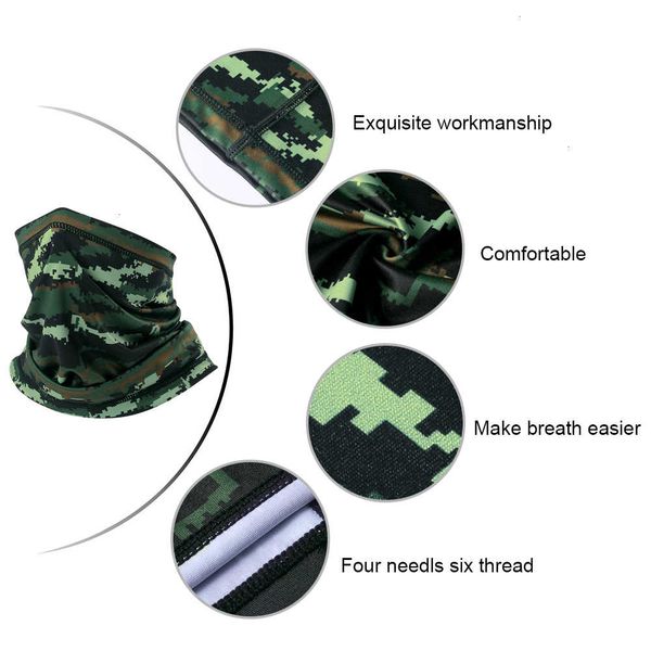 

scarves neck digital snood bandana camouflage tubular gaiter breathable magic headband face shield bicycle half face mas
