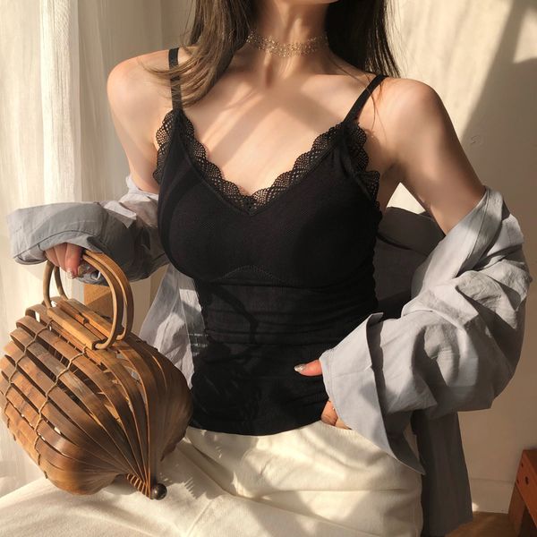 

autumn women's wear sleeveless knitted waistcoat with lace and underlay sweater, warm short small suspender for women