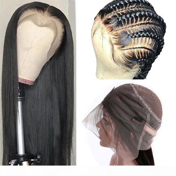 

черный прямой парик 360 полного фронт шнурок человеческих волос glueless бразильского remy девственницы швейцарского шнурок glueless 360 lac, Black;brown