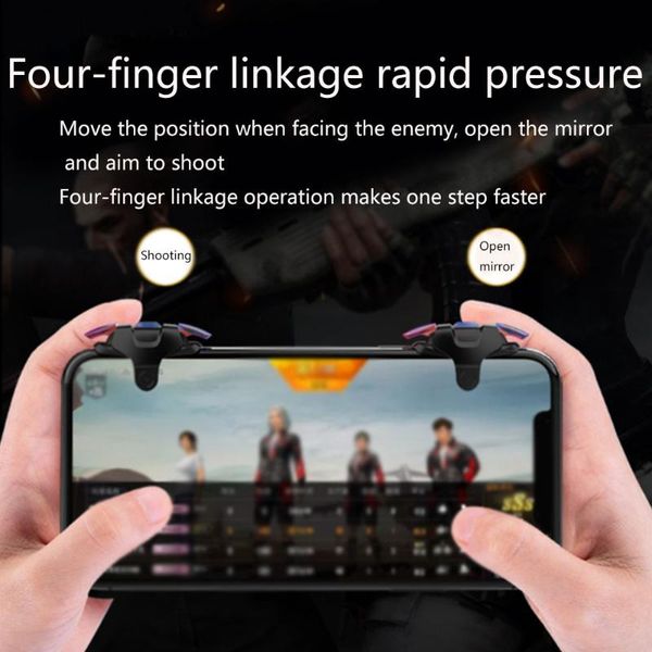 

1pair mobile game controller ergonomic aim trigger smartphone sensitive shoot gamepad universal phone joystick for pubg