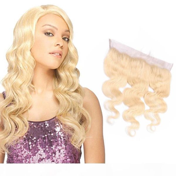 

brazilian human hair 613# color body wave brazilian virgin hair 13x4 lace frontal part ear to ear 613# blonde 10-22inch, Black;brown