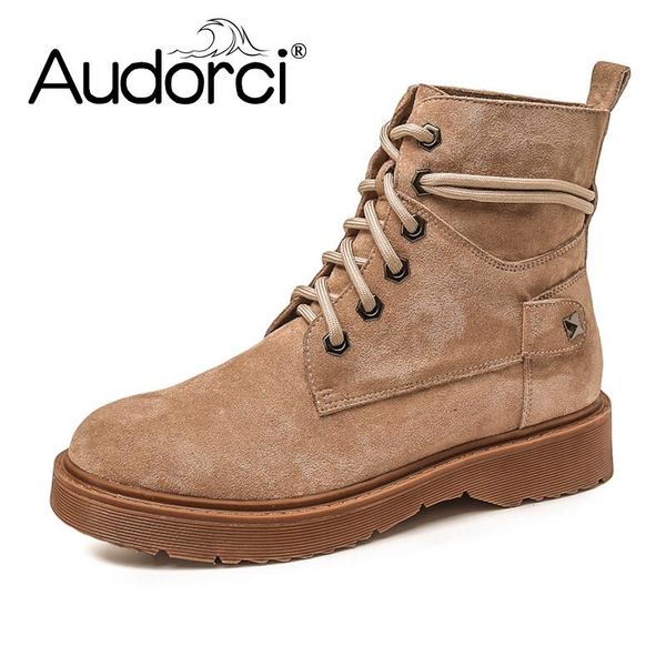 

audorci 2020 fashion women ankle boots woman winter keep warm casual shoes female outdoor shoes plus size 34-43, Black