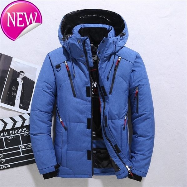 

brand mens down jacket fashion personality zipper pocket 2020 winter mens jackets and coats thick warm hooded loose down jacket, Black