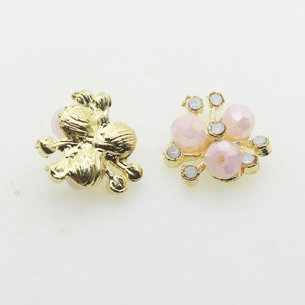 

новый розовый стеклянный металлический сплав 10 шт. / лот металлические кнопки diy свадебная кнопка кнопка «оформление оформления», Black