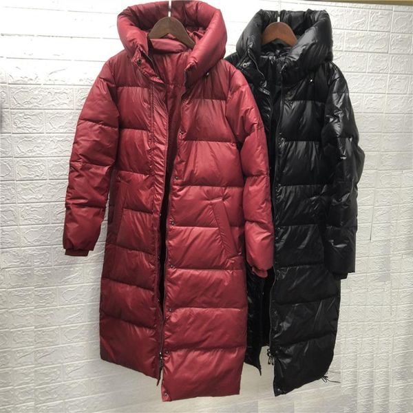 

women's down & parkas winter puffer jacket ladies duck coat thick and warm clothing with a hood female black red price