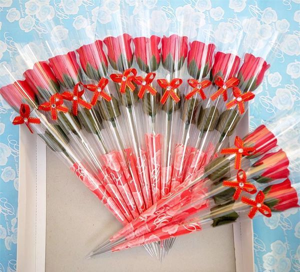 

single stem soap flowers artificial rose scented bath soap for wedding valentines day mothers day teacher bbynln packing2010