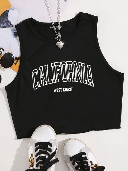 

letter graphic crop tank k0tv#, White