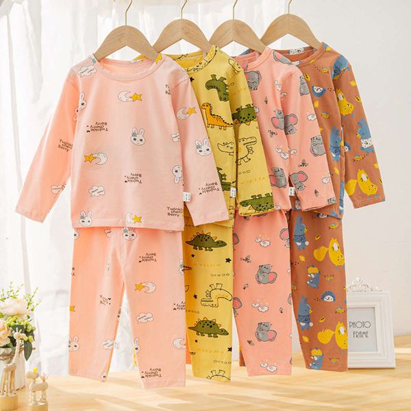 

underwear suit household lycra men's and women's cloth autumn pants baby cotton pajamas children's wear, Blue;red