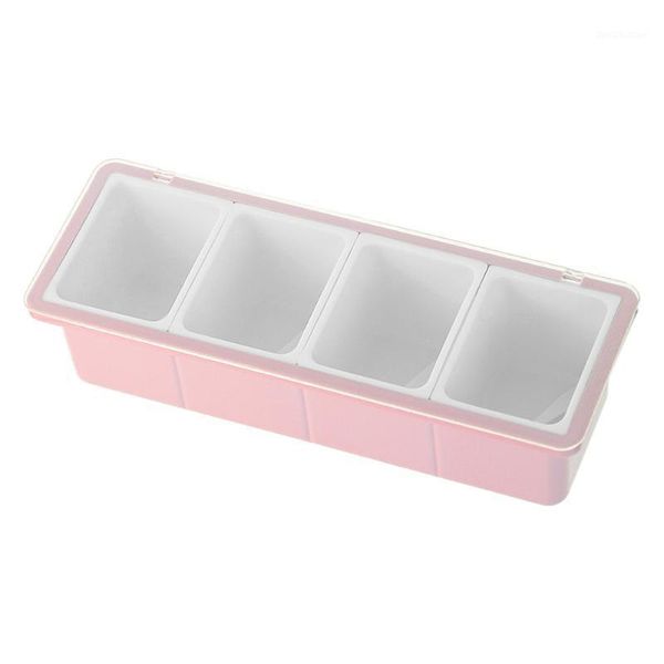 

storage bottles & jars container restaurant 4 grid home kitchen plastic seasoning box set with spoon multipurpose sugar salt condiment jar1