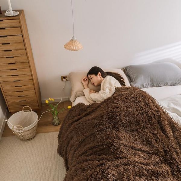 

blankets pure color contracted thickening warm plush blanket
