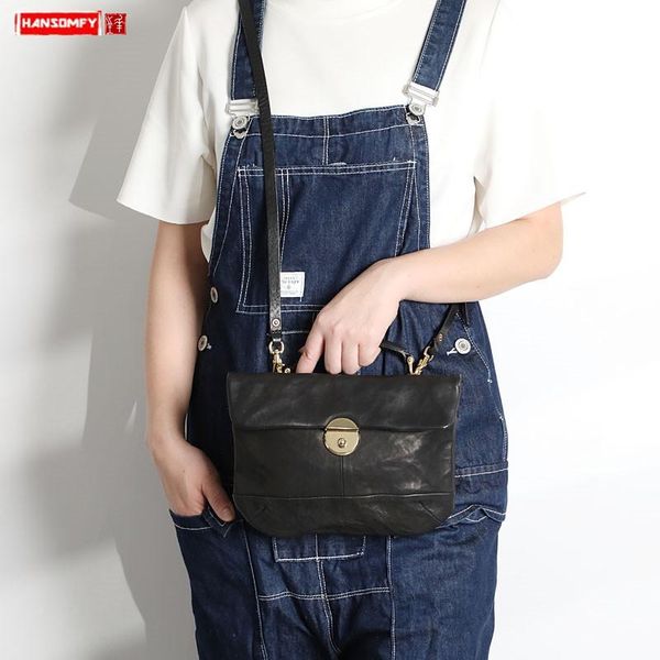 

новый ретро кожаный замок малый плеча crossbody сумка сумки женщин diagonal коммуникатор мягкая кожаная сумка промывочной воды женские сумки