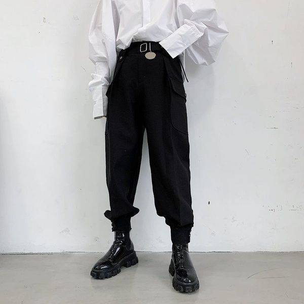 

new men's thicken warm casual oversize pants 2021 fashion woman korean streetwear black trousers male clothing yzjg