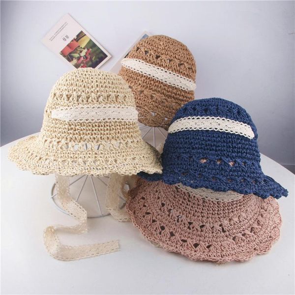 

hair accessories summer infant girls children ribbons breathable caps straw hats kids bucket muts baby beanie girl hat, Slivery;white