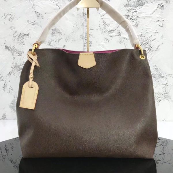 

handbags leather fashion classic women shoulder bag woman single handle tote shopping bags 40cm