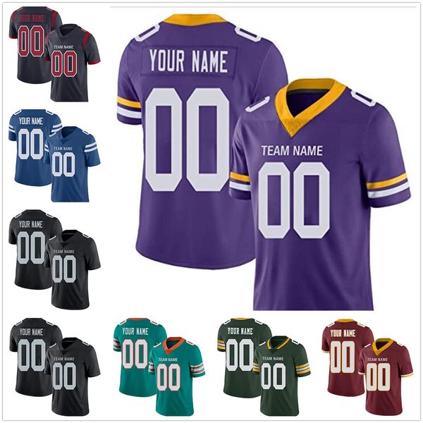 

personalized custom black mesh football game jersey design your own team name number for men women youth boys authentic lisafans003